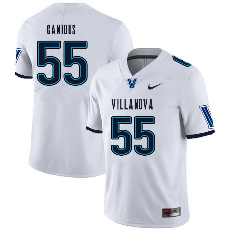 Men #55 Bryce Ganious Villanova Wildcats College Football Jerseys Sale-White